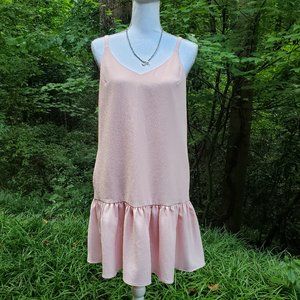 TRINA TURK Conservatory Crepe Flounce Dress in Peach Sorbet Size 6 Brand…